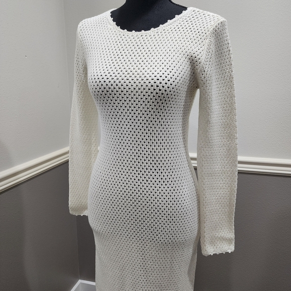 🔥 Wilfred White Maxi Knit Sweater Long Sleeve Dress Size Small - Picture 10 of 14